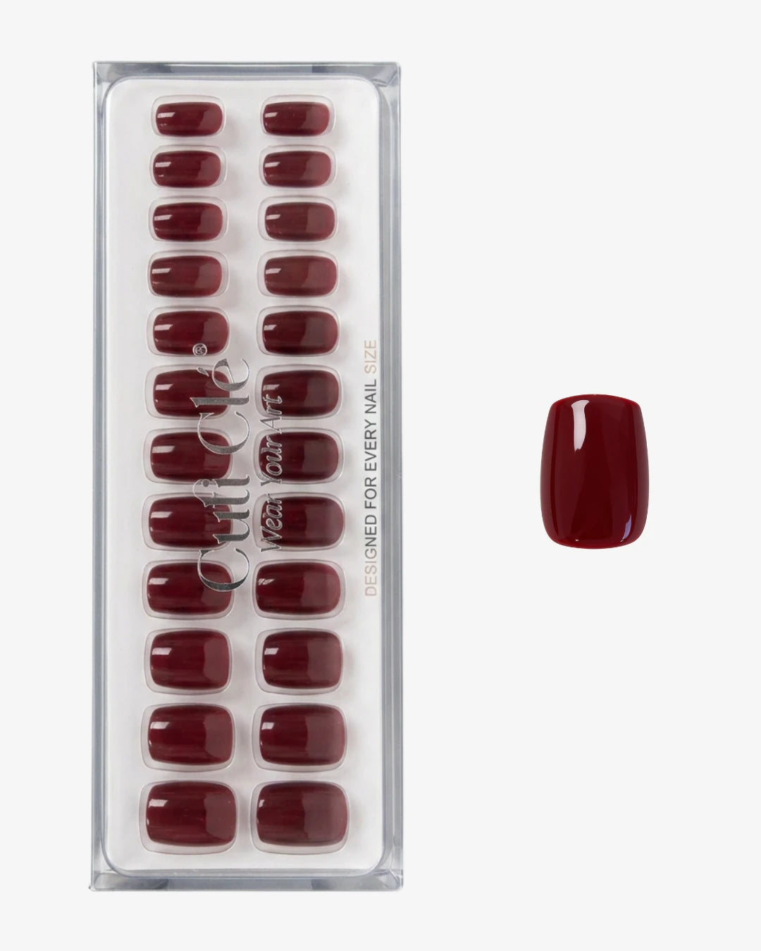 Uñas press-on Cherry Noir Cuadrada Corta | Cuti Clé