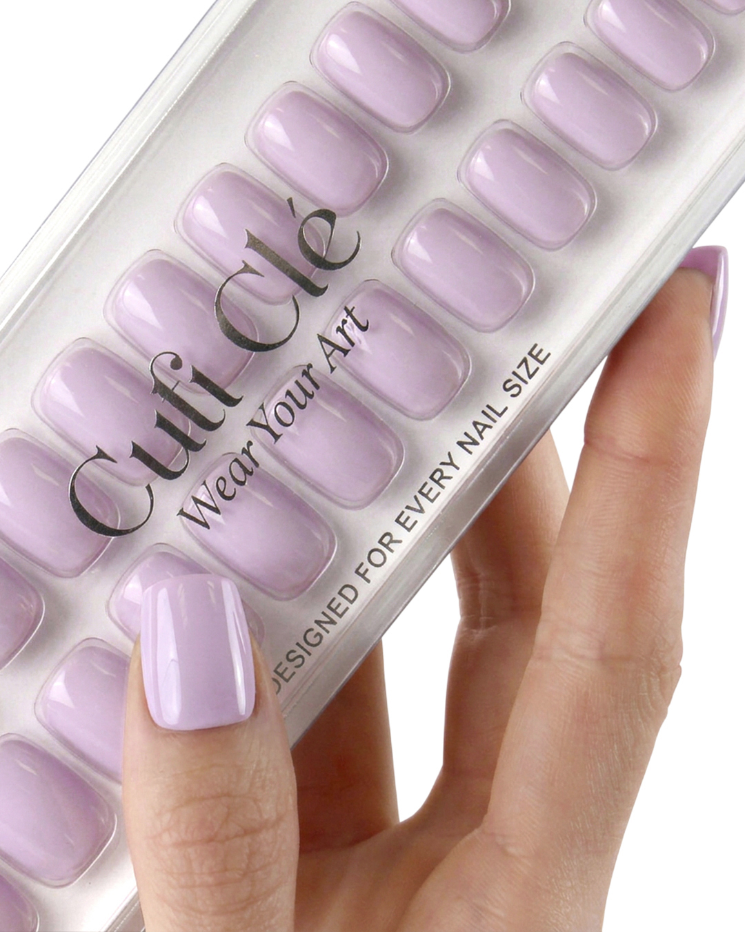 Uñas press-on Lavender Haze Cuadrada Corta - vista adicional 3 | Cuti Clé