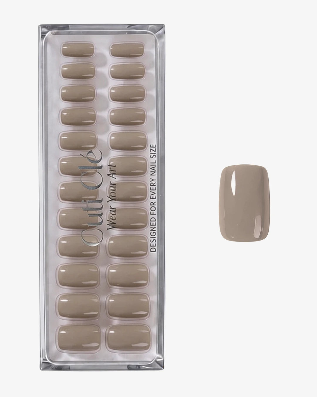 Uñas press-on Mocha Mousse Cuadrada Mediana | Cuti Clé