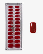 Uñas press-on Classic Red Cuadrada Mediana | Cuti Clé