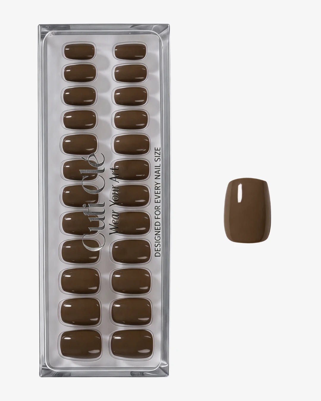 Uñas press-on Hot Chocolate Cuadrada Corta | Cuti Clé