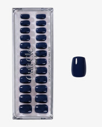 Uñas press-on Neon Navy Cuadrada Corta - efecto ojo de gato | Cuti Clé