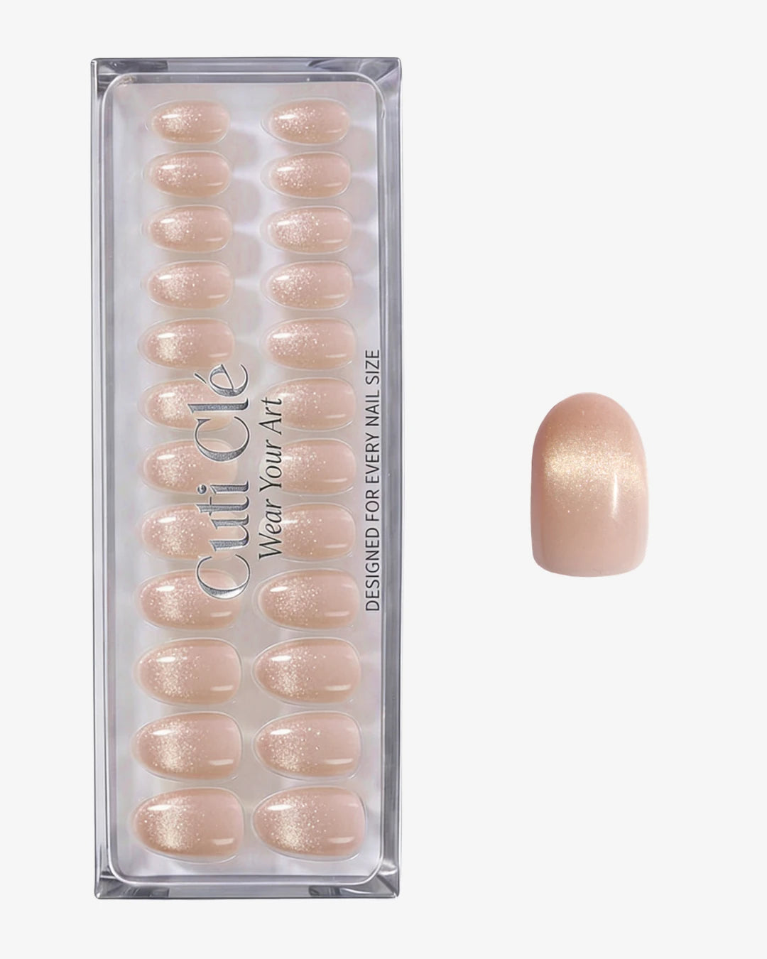 Uñas press-on Sunset Cat Eye Redonda Corta - efecto ojo de gato | Cuti Clé