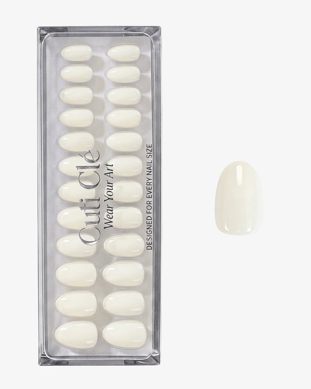 Uñas press-on Pearl Shell Redonda Corta - acabado cromado | Cuti Clé