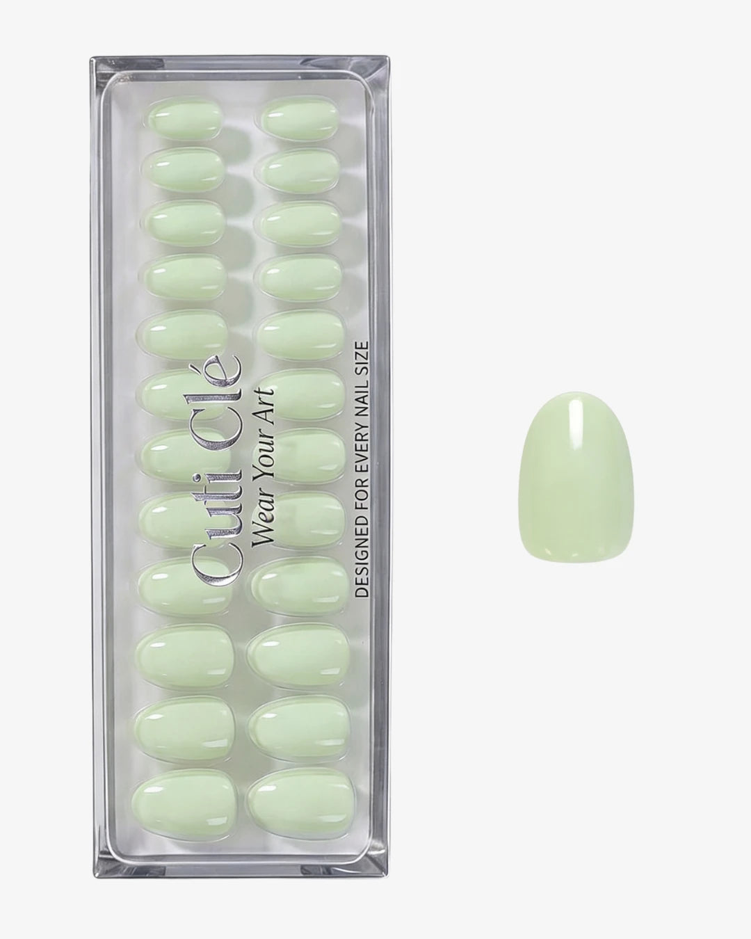 Uñas press-on Minty Redonda Corta | Cuti Clé