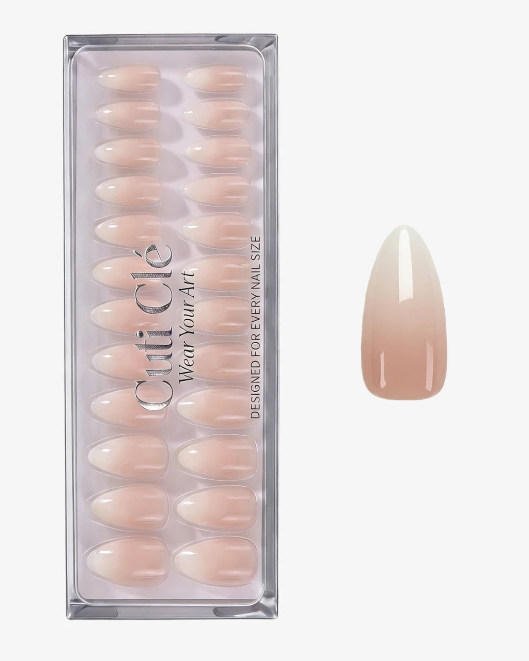 Uñas press-on Baby Boomer Almendrada Mediana - degradado baby boomer | Cuti Clé