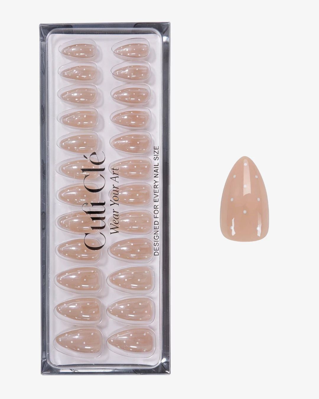 Uñas press-on Picnic Polka Almendrada Corta | Cuti Clé
