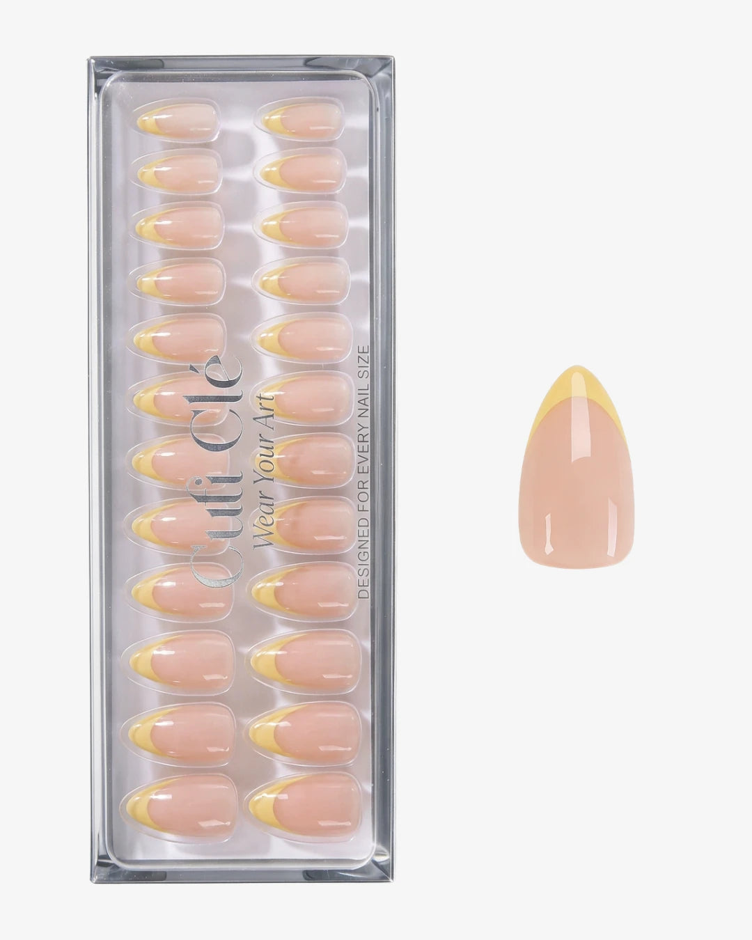 Uñas press-on Buttercream French Almendrada Corta - estilo manicura francesa | Cuti Clé
