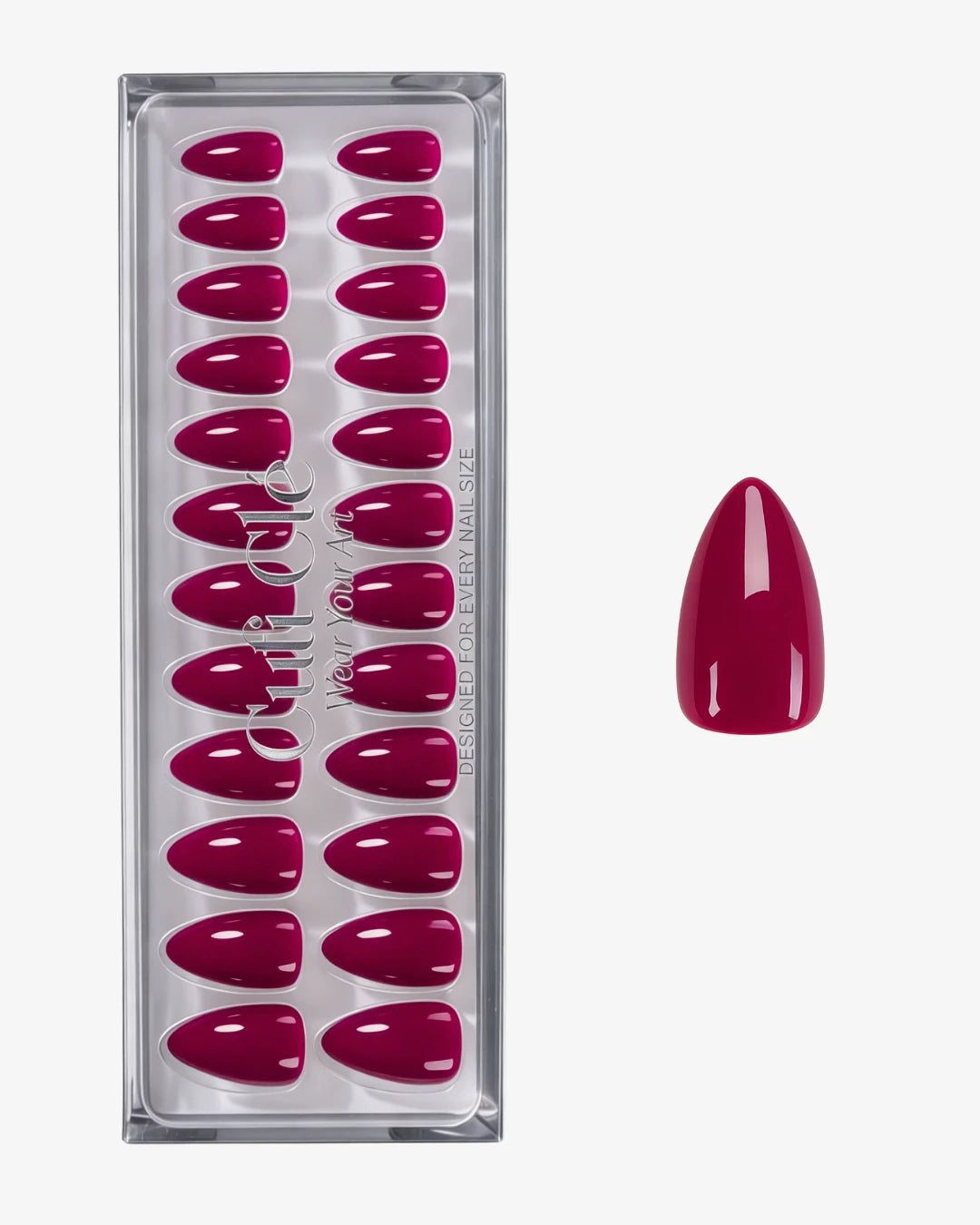 Uñas press-on Burgundy Almendrada Corta | Cuti Clé
