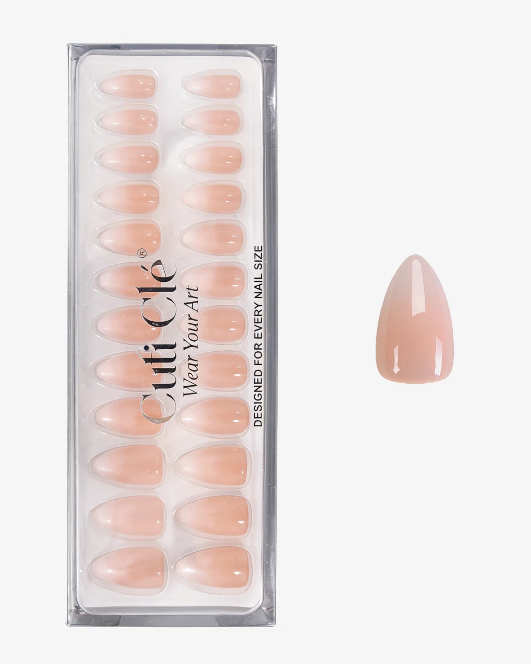 Uñas press-on Baby Boomer Almendrada Corta - degradado baby boomer | Cuti Clé