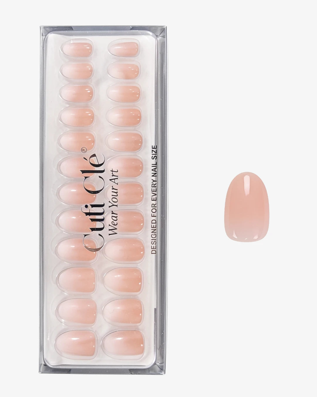 Uñas press-on Baby Boomer Redonda Corta - degradado baby boomer | Cuti Clé