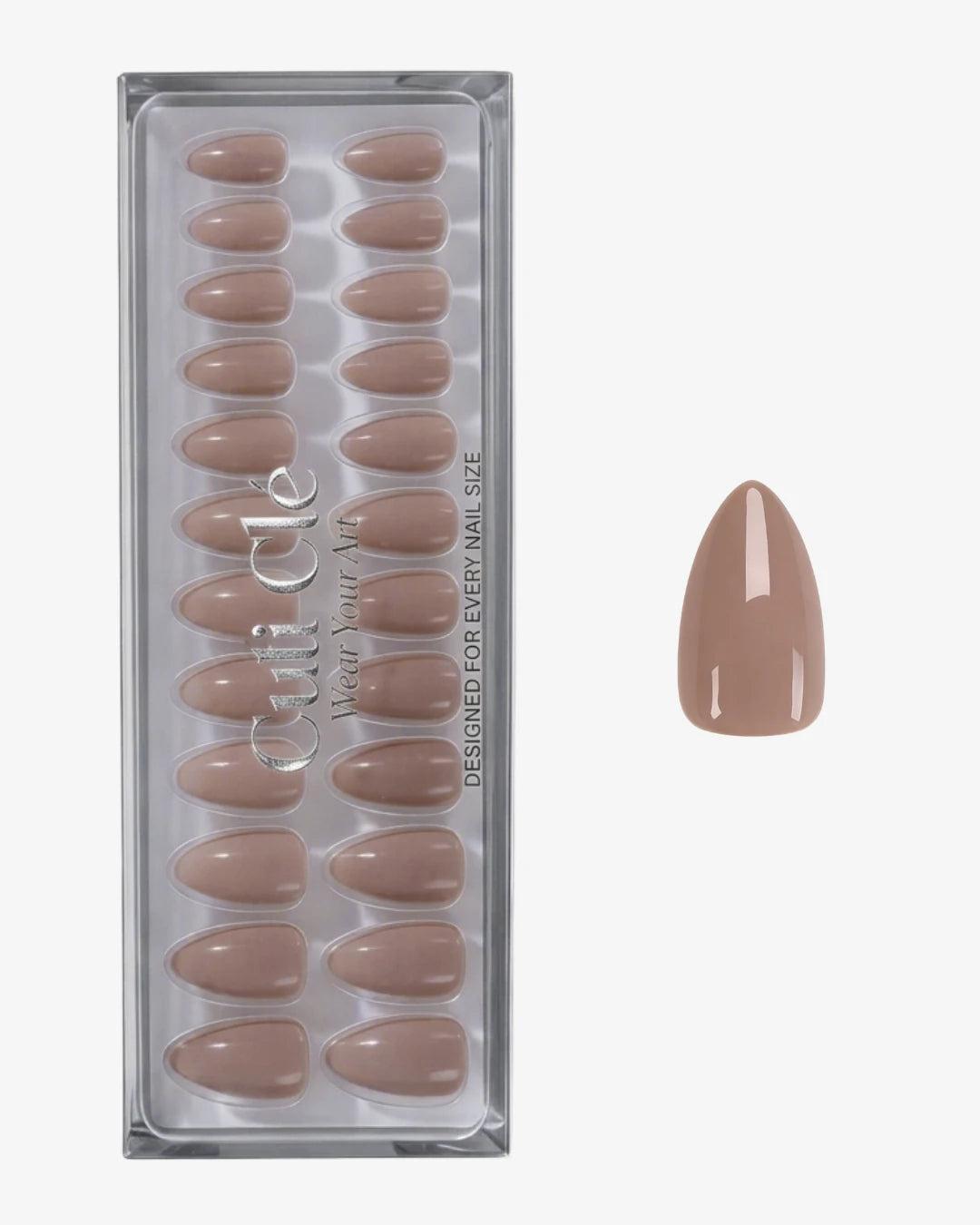 Uñas press-on Rose Ash Almendrada Corta | Cuti Clé