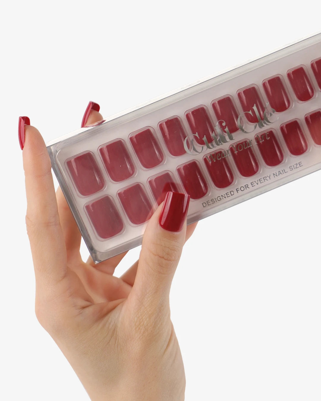 Uñas press-on Classic Red Cuadrada Mediana - vista adicional 3 | Cuti Clé
