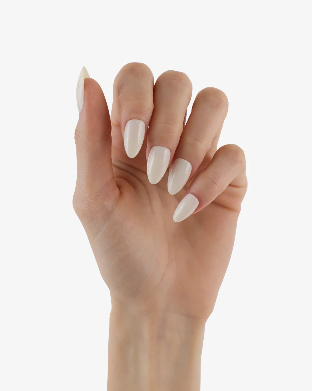 Uñas press-on Milky White Almendrada Corta - vista adicional 2 | Cuti Clé