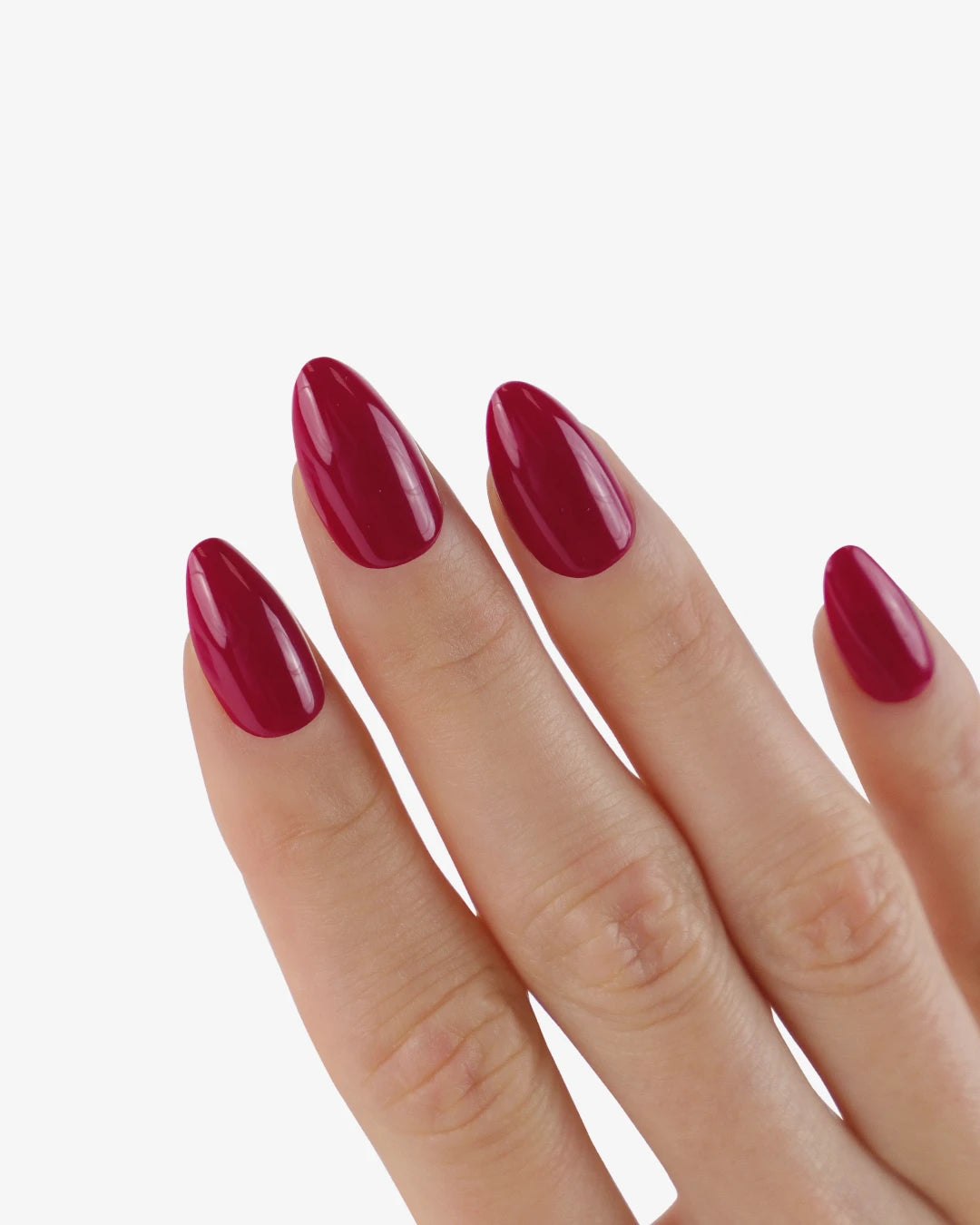 Uñas press-on Burgundy Almendrada Corta - vista adicional 1 | Cuti Clé