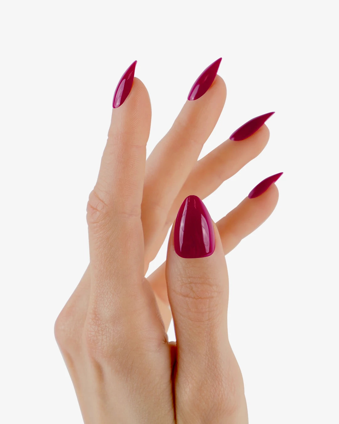 Uñas press-on Burgundy Almendrada Corta - vista adicional 2 | Cuti Clé