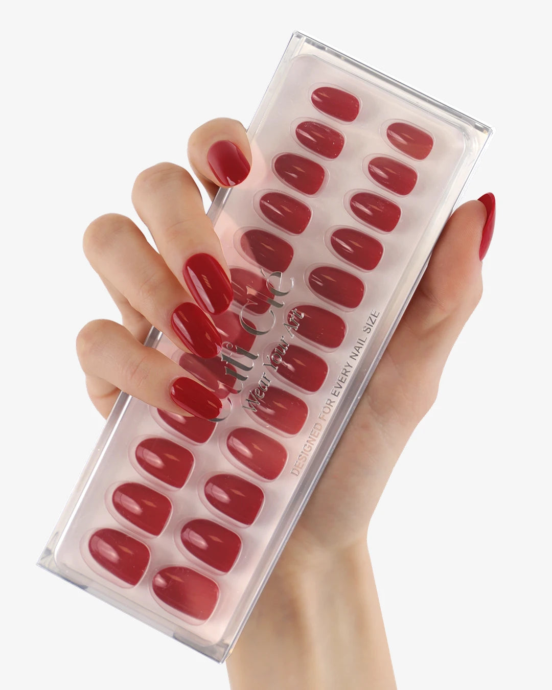 Uñas press-on Classic Red Redonda Corta - vista adicional 4 | Cuti Clé