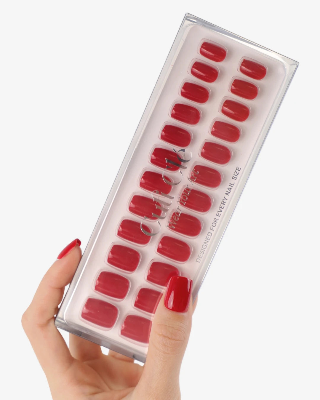 Uñas press-on Scarlet Mood Cuadrada Corta - vista adicional 4 | Cuti Clé
