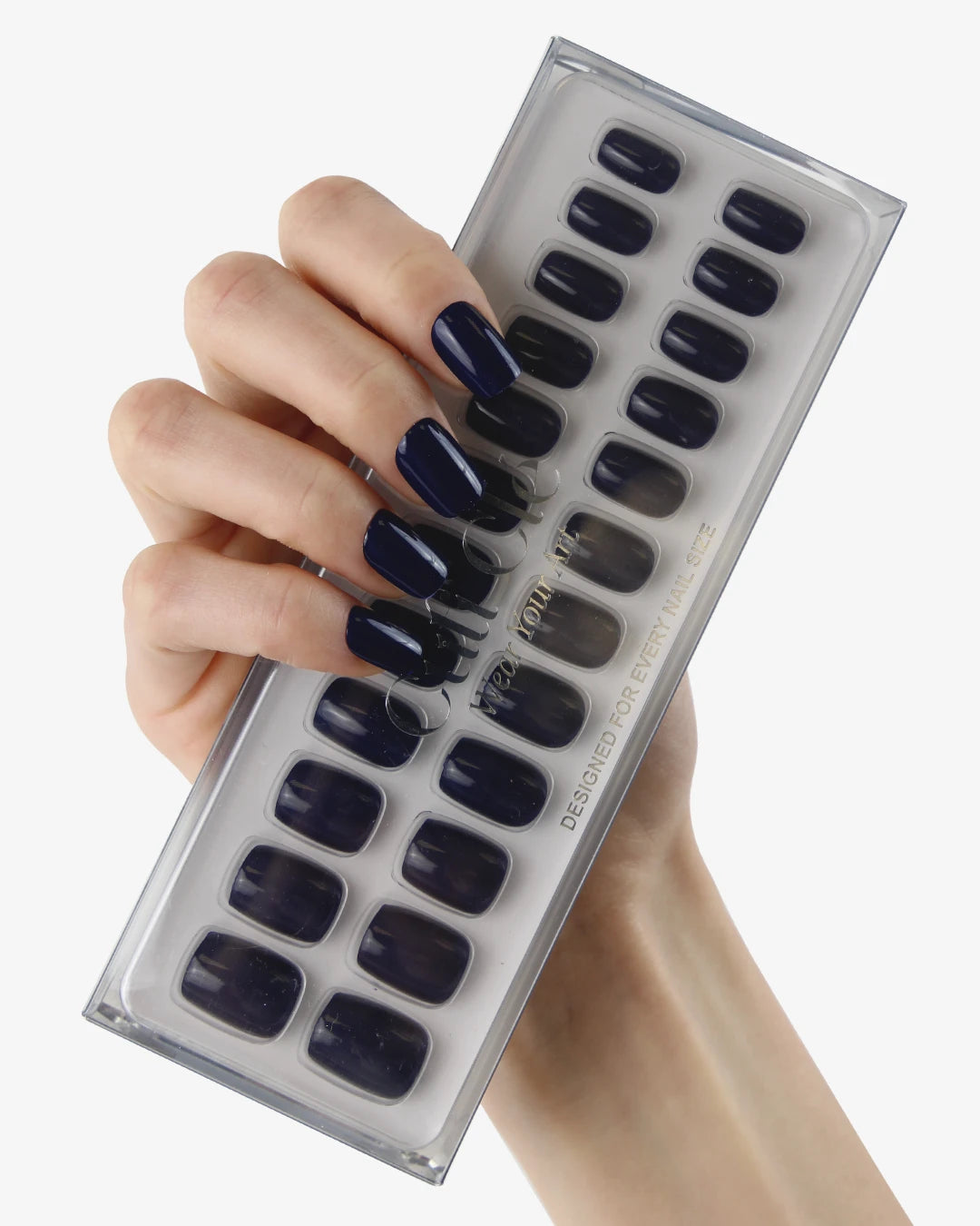 Uñas press-on Neon Navy Cuadrada Corta - vista adicional 4 | Cuti Clé