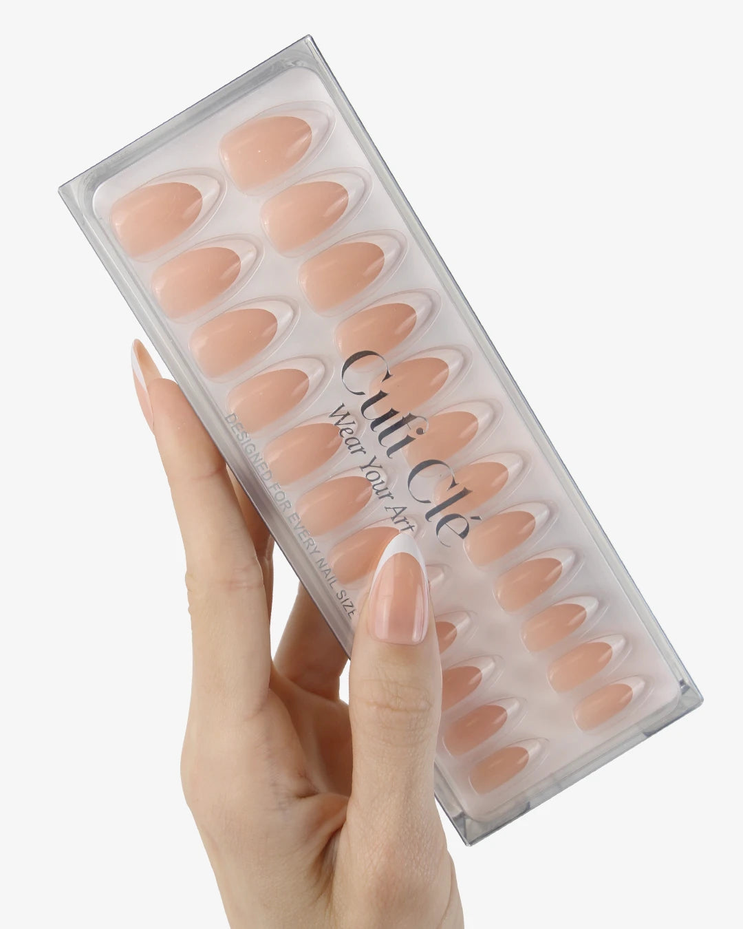 Uñas press-on Classic French Almendrada Mediana - vista adicional 3 | Cuti Clé