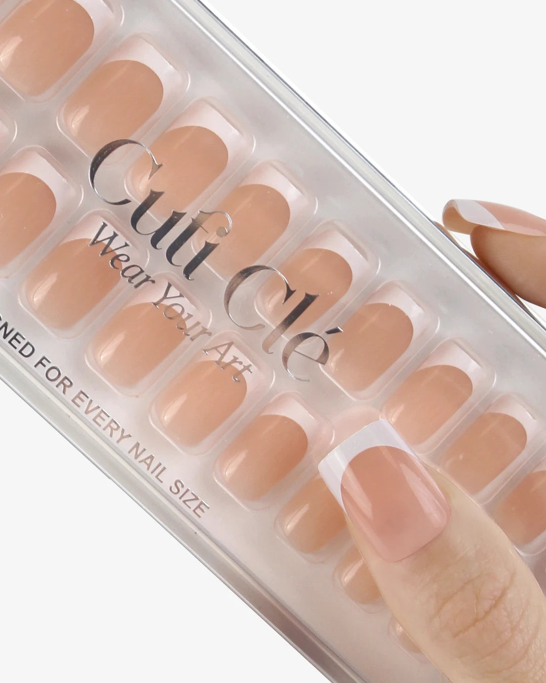 Uñas press-on Classic French Cuadrada Mediana - vista adicional 4 | Cuti Clé