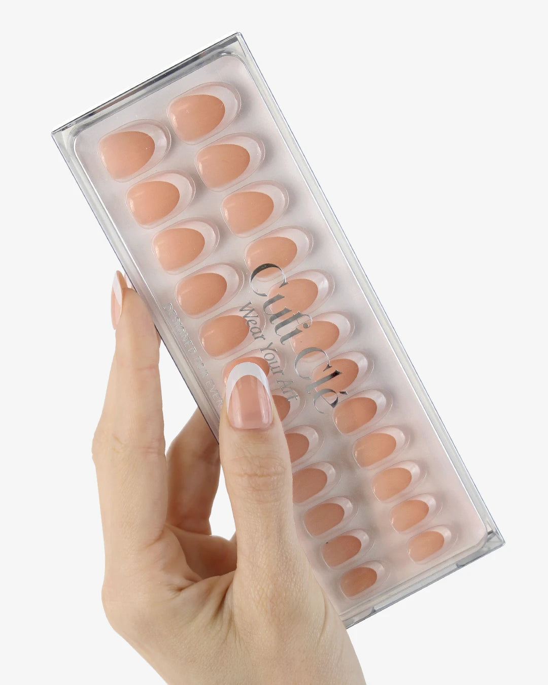 Uñas press-on Classic French Redonda Corta - vista adicional 3 | Cuti Clé