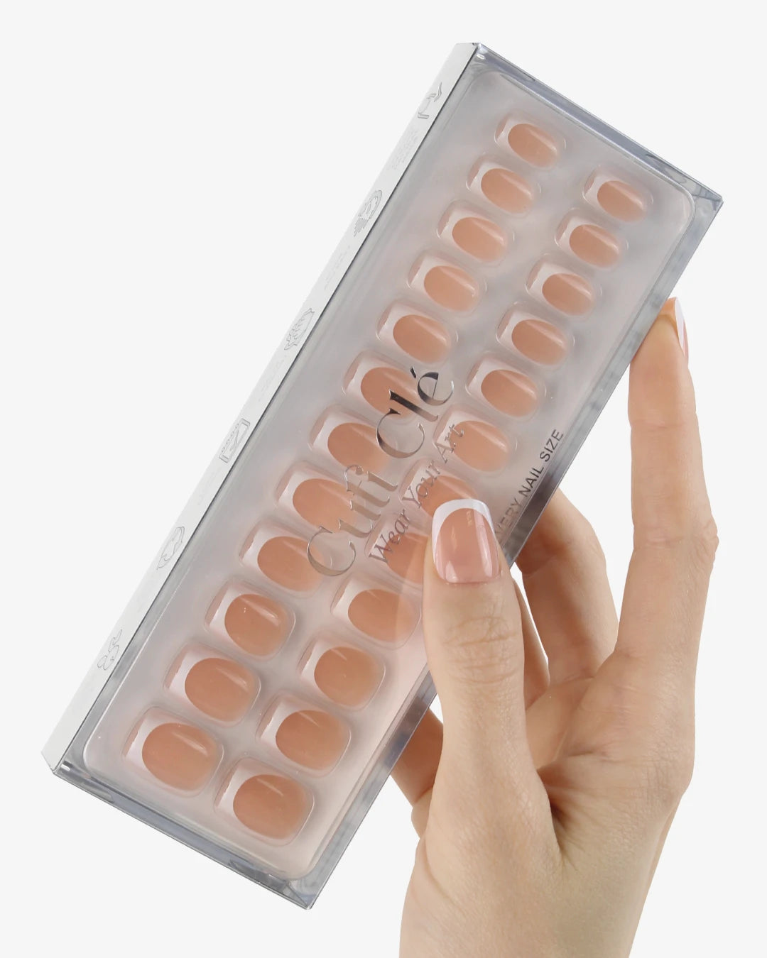 Uñas press-on Classic French Cuadrada Corta - vista adicional 4 | Cuti Clé