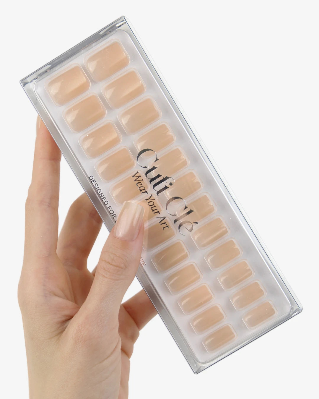 Uñas press-on Champagne Cat Eye Cuadrada Mediana - vista adicional 3 | Cuti Clé
