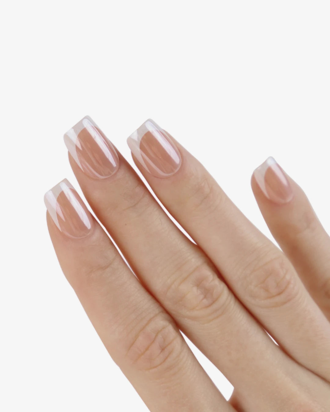 Uñas press-on Crystal French Cuadrada Corta - vista adicional 1 | Cuti Clé