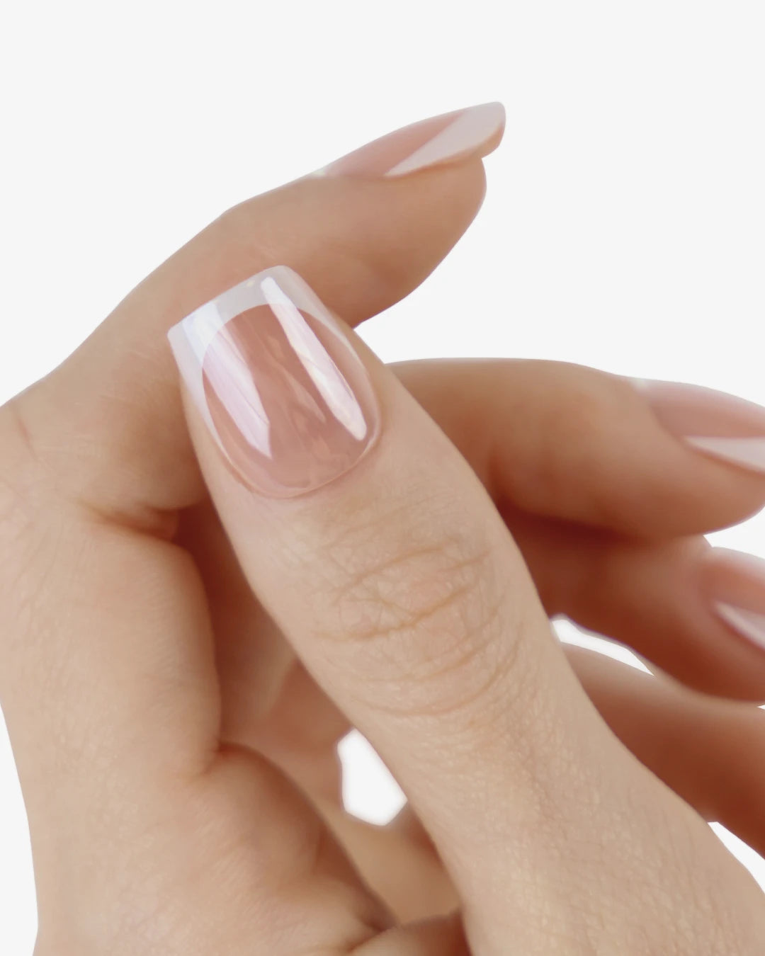 Uñas press-on Crystal French Cuadrada Corta - vista adicional 3 | Cuti Clé