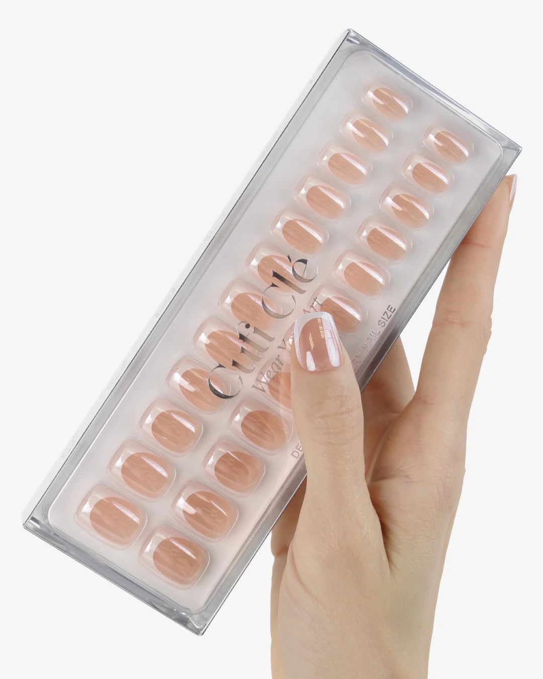 Uñas press-on Crystal French Cuadrada Corta - vista adicional 4 | Cuti Clé